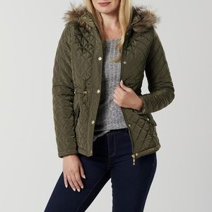 Junior's Olive Quilted Jacket